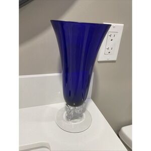 FOSTORIA 9.5" Flower Vase 2470 Cobalt blue‎ Blown Glass Crafted In United States